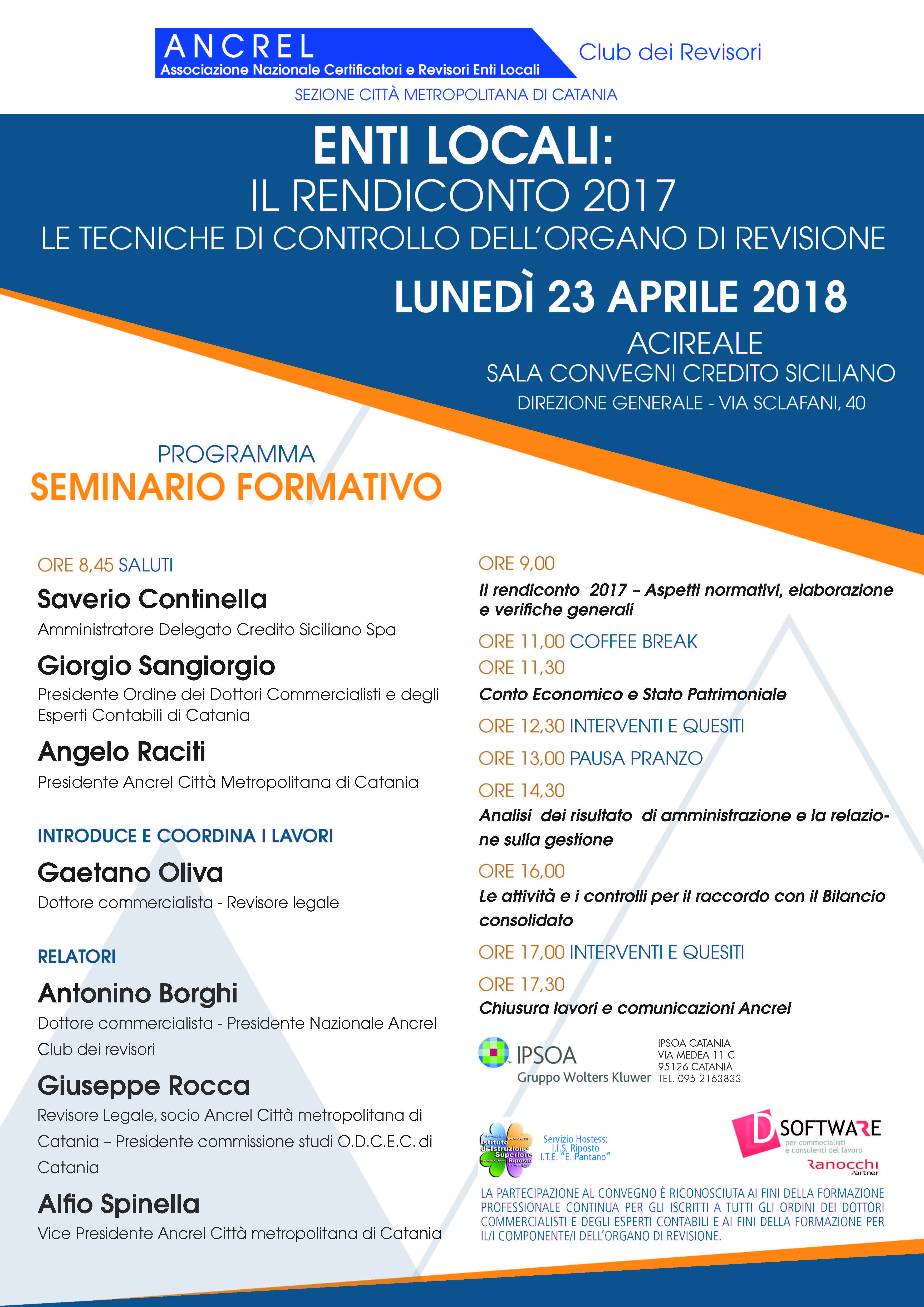 seminario rendiconto enti locali 2017 ad Acireale