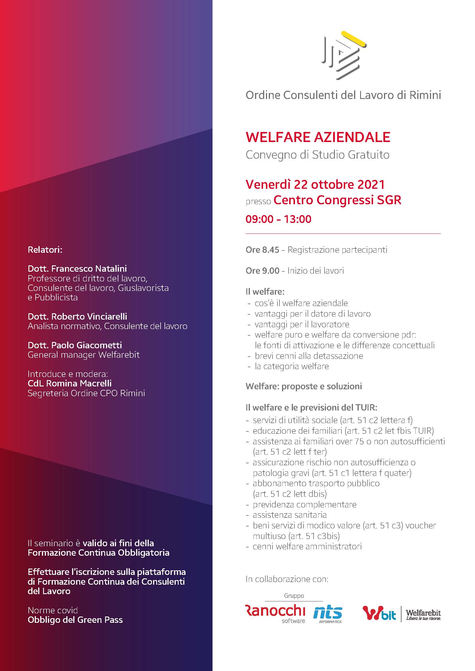 welfare aziendale - convegno accreditato gratuito